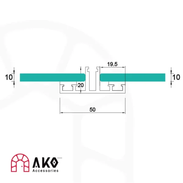 نقشه پروفیل لامل اسکای لایت دماغه کوتاه