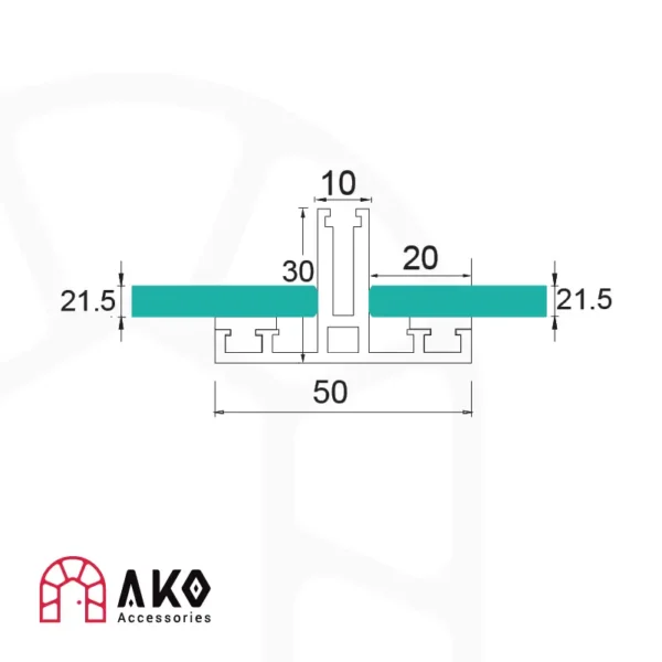 پروفیل لامل اسکای لایت دماغه کوتاه